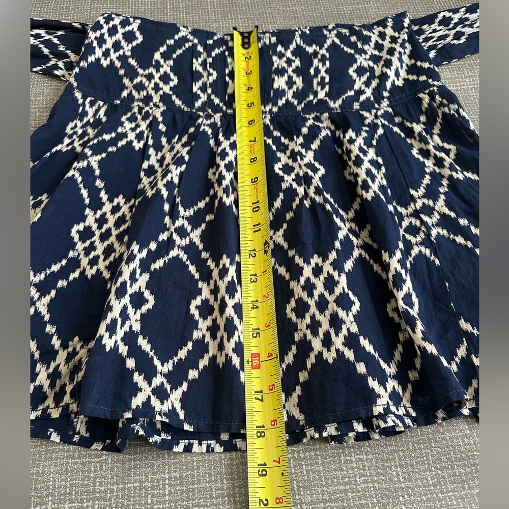 Anthropologie Rimbaud‎ Tie Waist Mini Skirt XS Blue/White - Picture 13 of 14